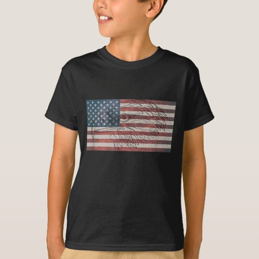 アメリカ国旗のイーグルUSA Tシャツ (正面)