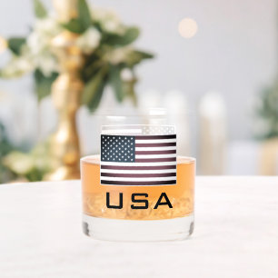 アメリカ国旗のウイスキーカスタムグラスを飲む ウイスキーグラス