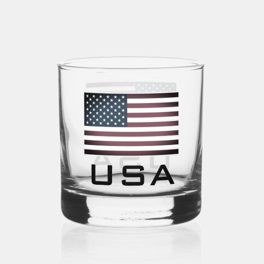 アメリカ国旗のウイスキーカスタムグラスを飲む ウイスキーグラス (裏面)