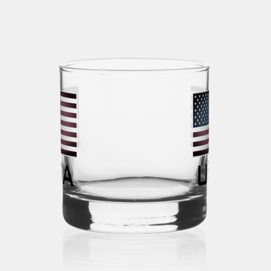 アメリカ国旗のウイスキーカスタムグラスを飲む ウイスキーグラス (左)