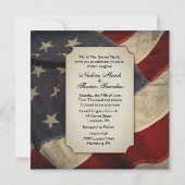 アメリカ国旗のウェディング招待状(写真付き)2 招待状 (裏面)
