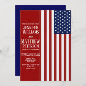 アメリカ国旗のウェディング 招待状 (正面/裏面)