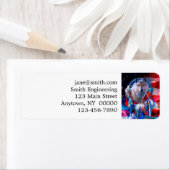 アメリカ国旗のウルフとドリームキャッ絵画チャ ラベル (インサイチュ)