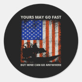 アメリカ国旗のエアボートファンボートエアボート ラウンドシール (正面)