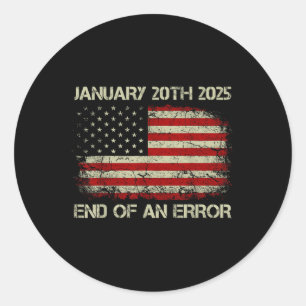 アメリカ国旗のエラー終了2025年1月20日 ラウンドシール