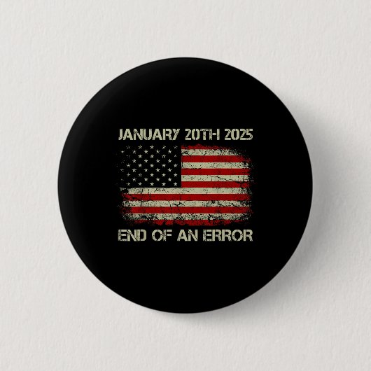 アメリカ国旗のエラー終了2025年1月20日 缶バッジ (正面)