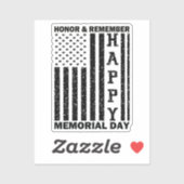 アメリカ国旗のオナーリーブハッピーメモリアルデー おもしろい シール (シート)