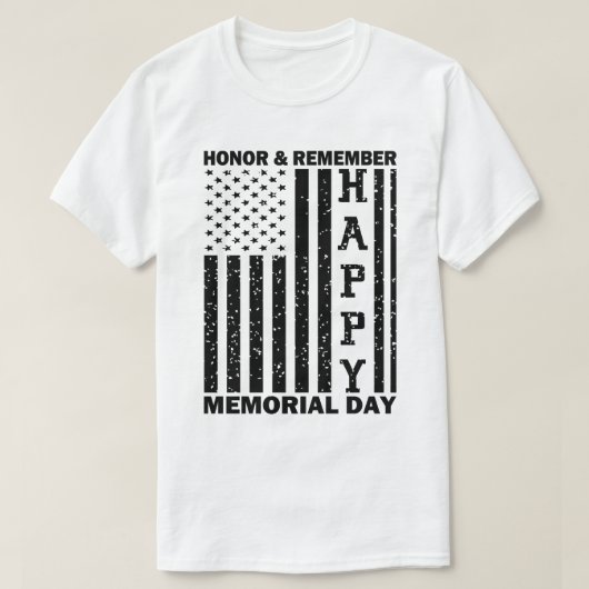 アメリカ国旗のオナーリーブハッピーメモリアルデー おもしろい Tシャツ (デザイン正面)