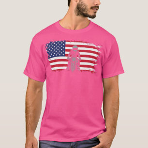 アメリカ国旗のオートバイアパレル – バイクもしくは自転車に乗る人Motorcycl Tシャツ