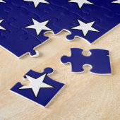 アメリカ国旗のオールド・イングリッシュ・シェプドッグ（グレー1） ジグソーパズル (側面)