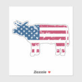 アメリカ国旗のカウシルエットビニールカーのシール シール (シート)