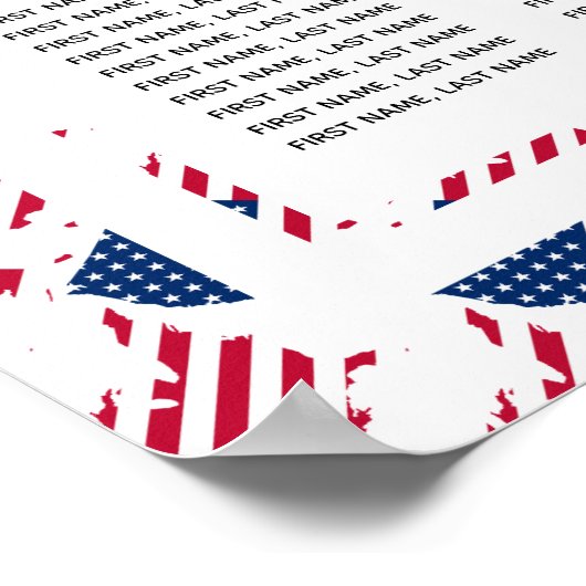 アメリカ国旗のカスタムウェディング120シーティングプラン ポスター (角)