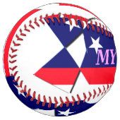 アメリカ国旗のカラー ソフトボール (正面左)