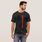 アメリカ国旗のカーペンターハンマー建築コン Tシャツ (正面フル)