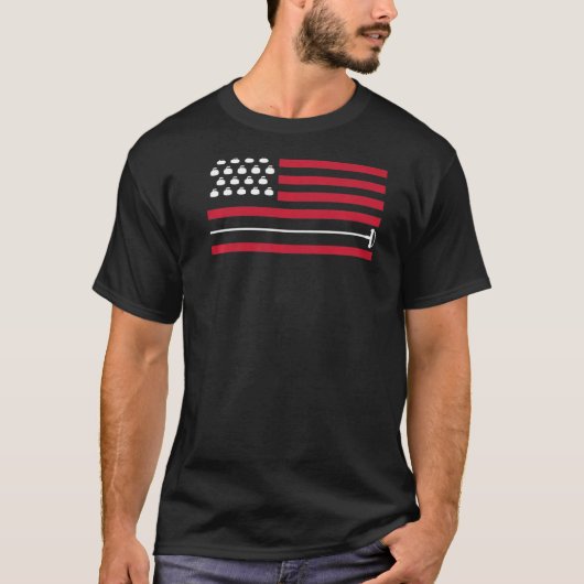 アメリカ国旗のカーリングチームカール2 Tシャツ (正面)