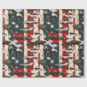 アメリカ国旗のカーレースグランジ ラッピングペーパー (フラット)