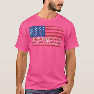 アメリカ国旗のキックボクシングキックボクサー Tシャツ