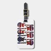 アメリカ国旗のギターアート ラゲッジタグ (正面縦)