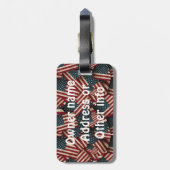 アメリカ国旗のギターアート ラゲッジタグ (裏面縦)