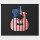 アメリカ国旗のギターミュージシャン 動揺して ラッピングペーパー (フラット)