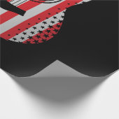 アメリカ国旗のギターミュージシャン 動揺して ラッピングペーパー (角)