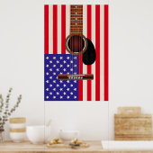 アメリカ国旗のギター ポスター (キッチン)