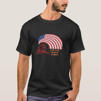 アメリカ国旗のギター Tシャツ