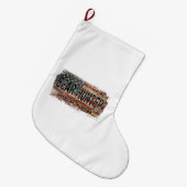 アメリカ国旗のクマ狩り ラージクリスマスストッキング (正面 (吊り時))