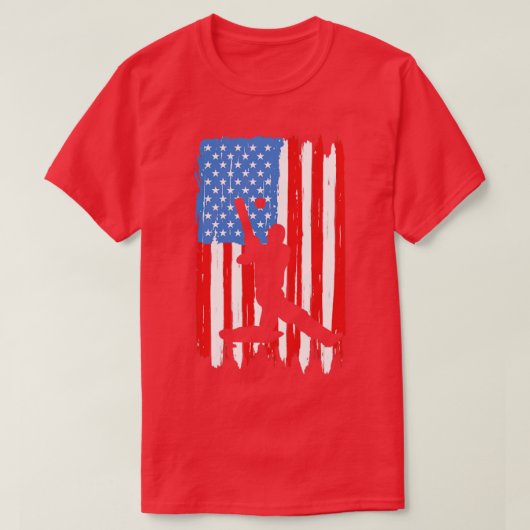 アメリカ国旗のクリケット Tシャツ (デザイン正面)