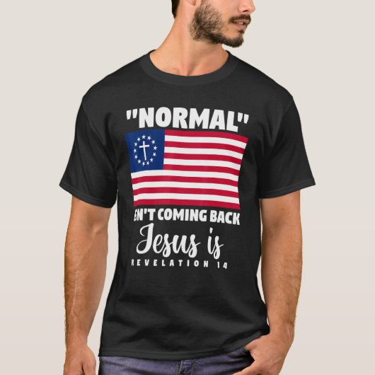 アメリカ国旗のクリスチャンのノーマル来は背部Jではない Tシャツ (正面)