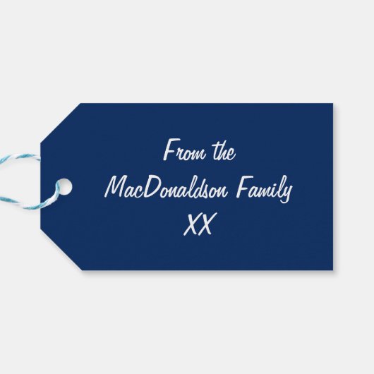 アメリカ国旗のクリスマスホリデーカスタム ギフトタグ (裏面横)