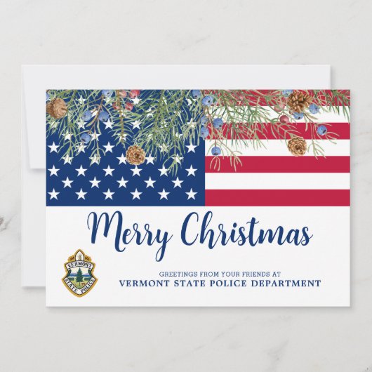 アメリカ国旗のクリスマスロ企業のゴ愛国心 シーズンカード (正面)