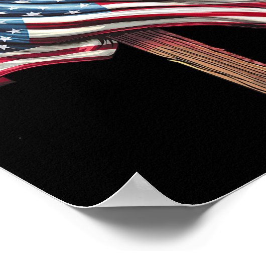 アメリカ国旗のクロス愛国的なアメリカのクリスチャンD ポスター (角)