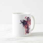アメリカ国旗のクロス コーヒーマグカップ (正面右)