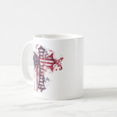 アメリカ国旗のクロス コーヒーマグカップ (正面左)