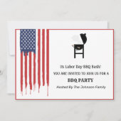 アメリカ国旗のグラフィティ労働日BBQパーティー 招待状 (正面)