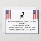 アメリカ国旗のグラフィティ労働日BBQパーティー 招待状 (裏面)