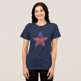 アメリカ国旗のグリッター星 トライブレンドTシャツ