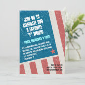 アメリカ国旗のグリンガル・スタイルの独立記念日パーティー 招待状 (スタンド正面)