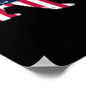 アメリカ国旗のグリーズブラウンベアーハンター ポスター (角)