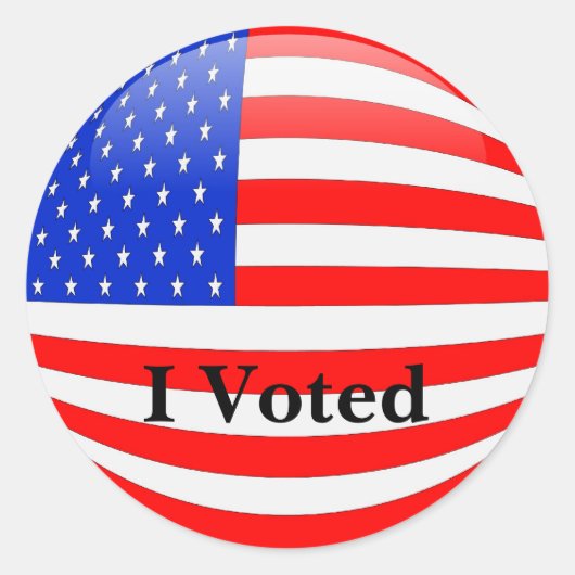 アメリカ国旗のグローブステッカー ラウンドシール (正面)