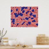 アメリカ国旗のコラージュ ポスター (キッチン)