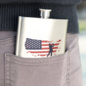 アメリカ国旗のゴルファー フラスク (インサイチュ)