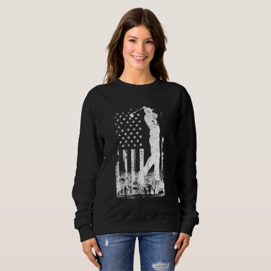 アメリカ国旗のゴルフクラブUSA 7月男性へ2日 スウェットシャツ (正面フル)