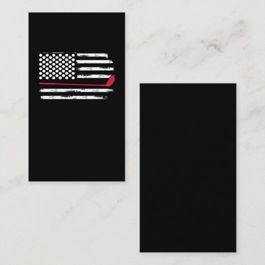 アメリカ国旗のゴルフプレーヤーUSA 7月4日ゴルファー 名刺 (正面/裏面)