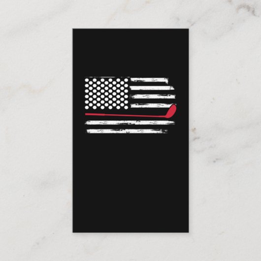 アメリカ国旗のゴルフプレーヤーUSA 7月4日ゴルファー 名刺 (正面)