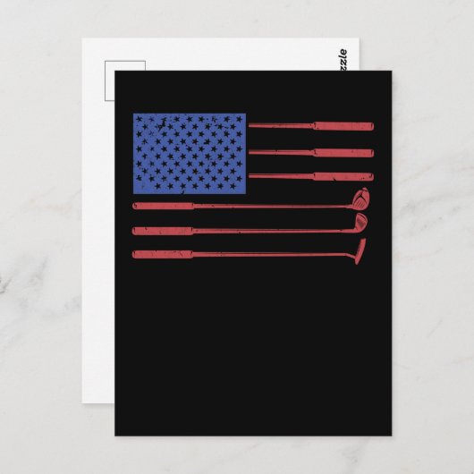 アメリカ国旗のゴルフUSA愛国的なゴルフ ポストカード (正面/裏面)