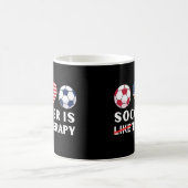 アメリカ国旗のサッカーはセラピー コーヒーマグカップ (中央)