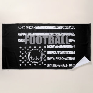 アメリカ国旗のサッカー愛国的なサッカー ビーチタオル