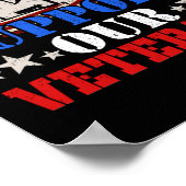 アメリカ国旗のサポート退役軍人 ポスター (角)